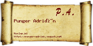 Punger Adrián névjegykártya